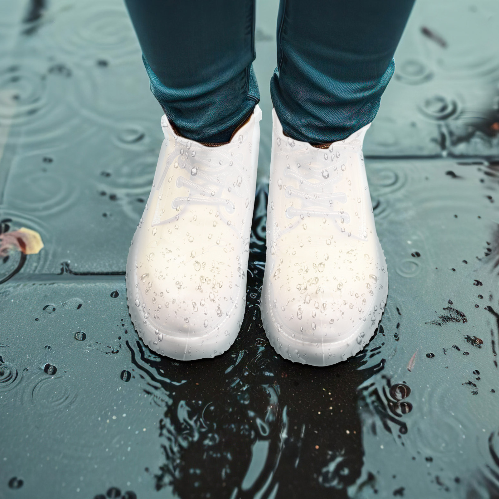 2 Pairs White L Size Waterproo - Sneaker Protector recension och pris