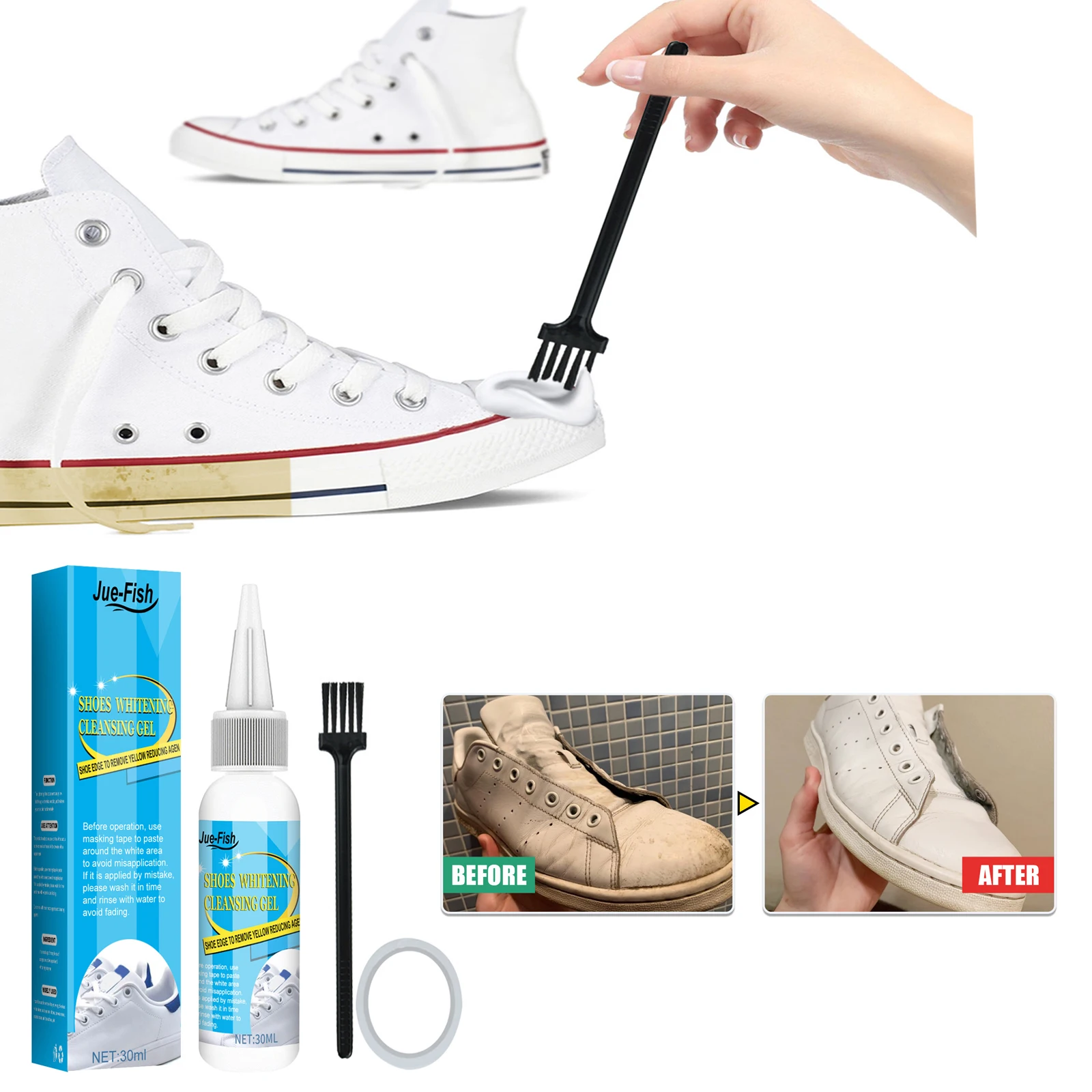 White Shoes Cleaning Gel Stain - Sneaker Care Spray recension och pris